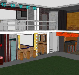 现代食物公园SU模型下载_sketchup草图大师SKP模型