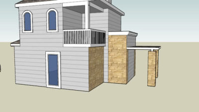 现代独栋住宅SU模型下载_sketchup草图大师SKP模型