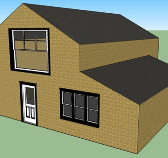 简单的农舍房屋SU模型下载_sketchup草图大师SKP模型