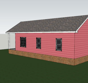 现代粉色乡村屋舍SU模型下载_sketchup草图大师SKP模型