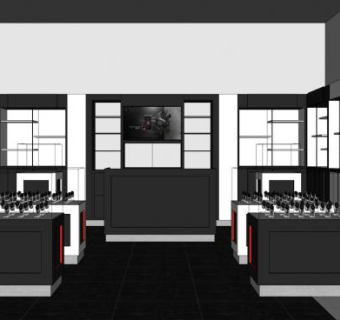 现代风格展厅SU模型下载_sketchup草图大师SKP模型