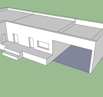 单层平房车库草图SU模型下载_sketchup草图大师SKP模型