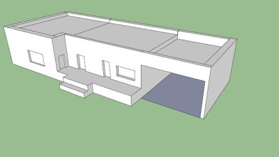 单层平房车库草图SU模型下载_sketchup草图大师SKP模型