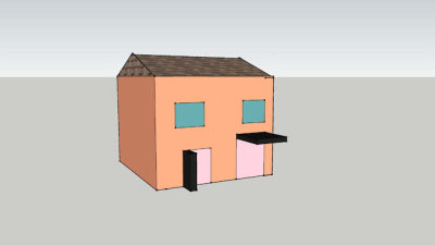 小型简易民居SU模型下载_sketchup草图大师SKP模型