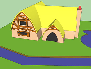 七个<em>小</em>矮人的房屋SU模型下载_sketchup草图大师SKP模型