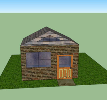 简单的小砖房SU模型下载_sketchup草图大师SKP模型