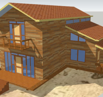 新中式木屋住宅SU模型下载_sketchup草图大师SKP模型
