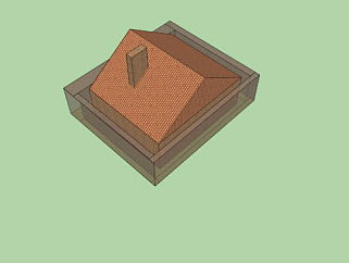 外围围墙的简易房屋SU模型下载_sketchup草图大师SKP模型