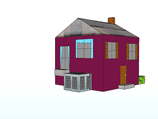 小型紫色房屋<em>花圃SU</em>模型下载_sketchup草图大师SKP模型