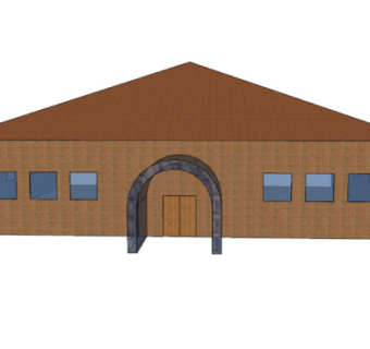 简易拱门房屋SU模型下载_sketchup草图大师SKP模型