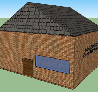 简易的砖房SU模型下载_sketchup草图大师SKP模型