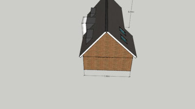 带车库的独栋住宅SU模型下载_sketchup草图大师SKP模型