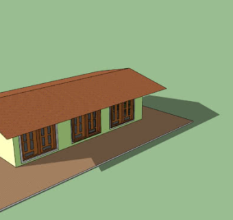 新中式小平房SU模型下载_sketchup草图大师SKP模型