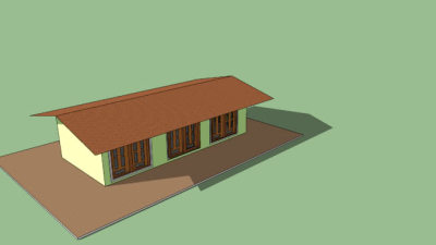 新中式小平房SU模型下载_sketchup草图大师SKP模型