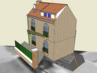当代法式住宅SU模型下载_sketchup草图大师SKP模型