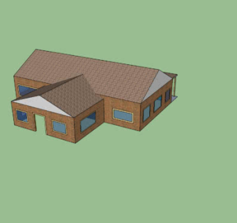 简易走廊过道平房独栋SU模型下载_sketchup草图大师SKP模型