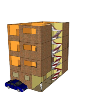 乡镇多层排房住宅SU模型下载_sketchup草图大师SKP模型