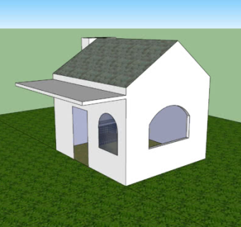 简易庭院房屋SU模型下载_sketchup草图大师SKP模型