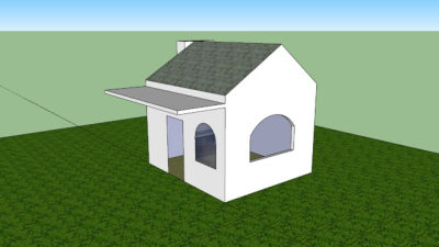 简易庭院房屋SU模型下载_sketchup草图大师SKP模型