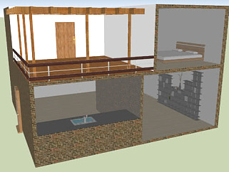 现代摩登住宅的内部设计SU模型下载_sketchup草图大师SKP模型