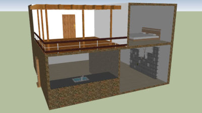 现代摩登住宅的内部设计SU模型下载_sketchup草图大师SKP模型