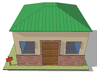 小户型外观房屋SU模型下载_sketchup草图大师SKP模型