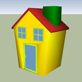 卡通型房屋SU模型下载_sketchup草图大师SKP模型