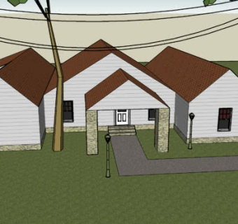 郊区乡镇民房SU模型下载_sketchup草图大师SKP模型