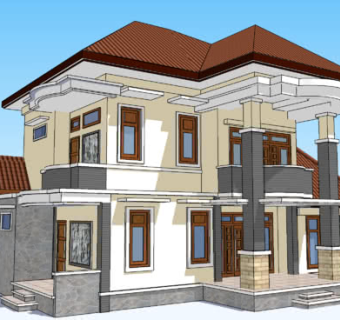 复式别墅独栋住宅SU模型下载_sketchup草图大师SKP模型