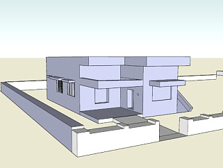 <em>带</em>庭院的住宅草图SU模型下载_sketchup草图大师SKP模型