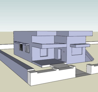 带庭院的住宅草图SU模型下载_sketchup草图大师SKP模型
