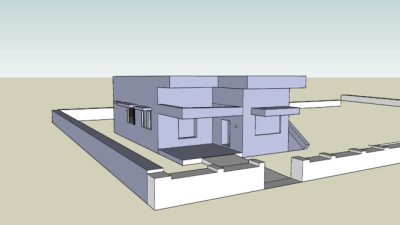 带庭院的住宅草图SU模型下载_sketchup草图大师SKP模型