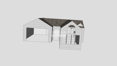 简易房屋泳池外观建筑SU模型下载_sketchup草图大师SKP模型