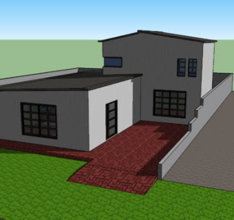 现代房子庭院住宅SU模型下载_sketchup草图大师SKP模型