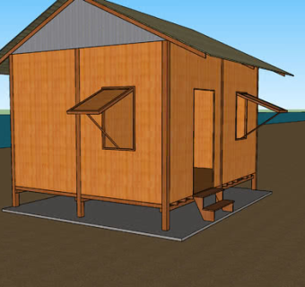 海边的小型木屋SU模型下载_sketchup草图大师SKP模型
