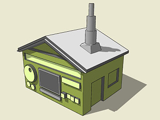 收音机<em>外观房屋</em>SU模型下载_sketchup草图大师SKP模型