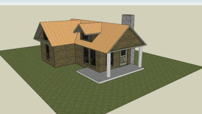 欧式烟囱壁炉住宅SU模型下载_sketchup草图大师SKP模型