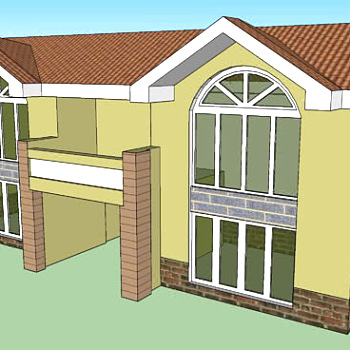 小型欧式住宅SU模型下载_sketchup草图大师SKP模型