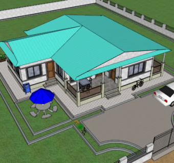 独立式庭院住宅SU模型下载_sketchup草图大师SKP模型