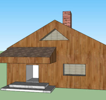 小型烟囱木屋建筑SU模型下载_sketchup草图大师SKP模型