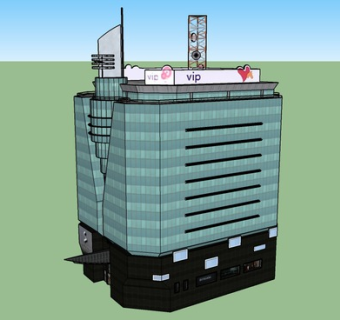 现代VIP办公大楼大厦SU模型下载_sketchup草图大师SKP模型