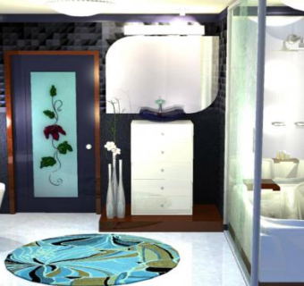 现代浴室卫浴SU模型下载_sketchup草图大师SKP模型