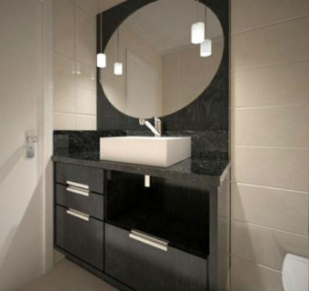 现代大理石卫浴浴室SU模型下载_sketchup草图大师SKP模型