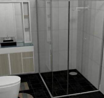 现代浴缸与阳台SU模型下载_sketchup草图大师SKP模型