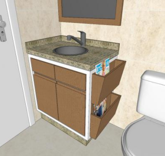 现代卫浴柜厕所SU模型下载_sketchup草图大师SKP模型