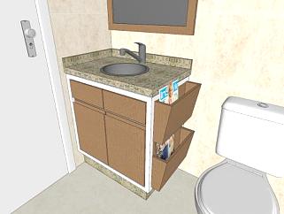 现代卫浴柜厕所SU模型下载_sketchup草图大师SKP模型