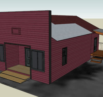 超市木屋建筑SU模型下载_sketchup草图大师SKP模型