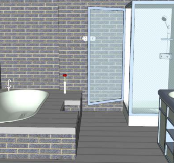 现代卫浴大浴缸SU模型下载_sketchup草图大师SKP模型