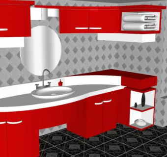 大型厕所沐浴浴缸SU模型下载_sketchup草图大师SKP模型