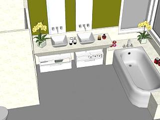 现代厕所<em>浴缸</em>SU模型下载_sketchup草图大师SKP模型